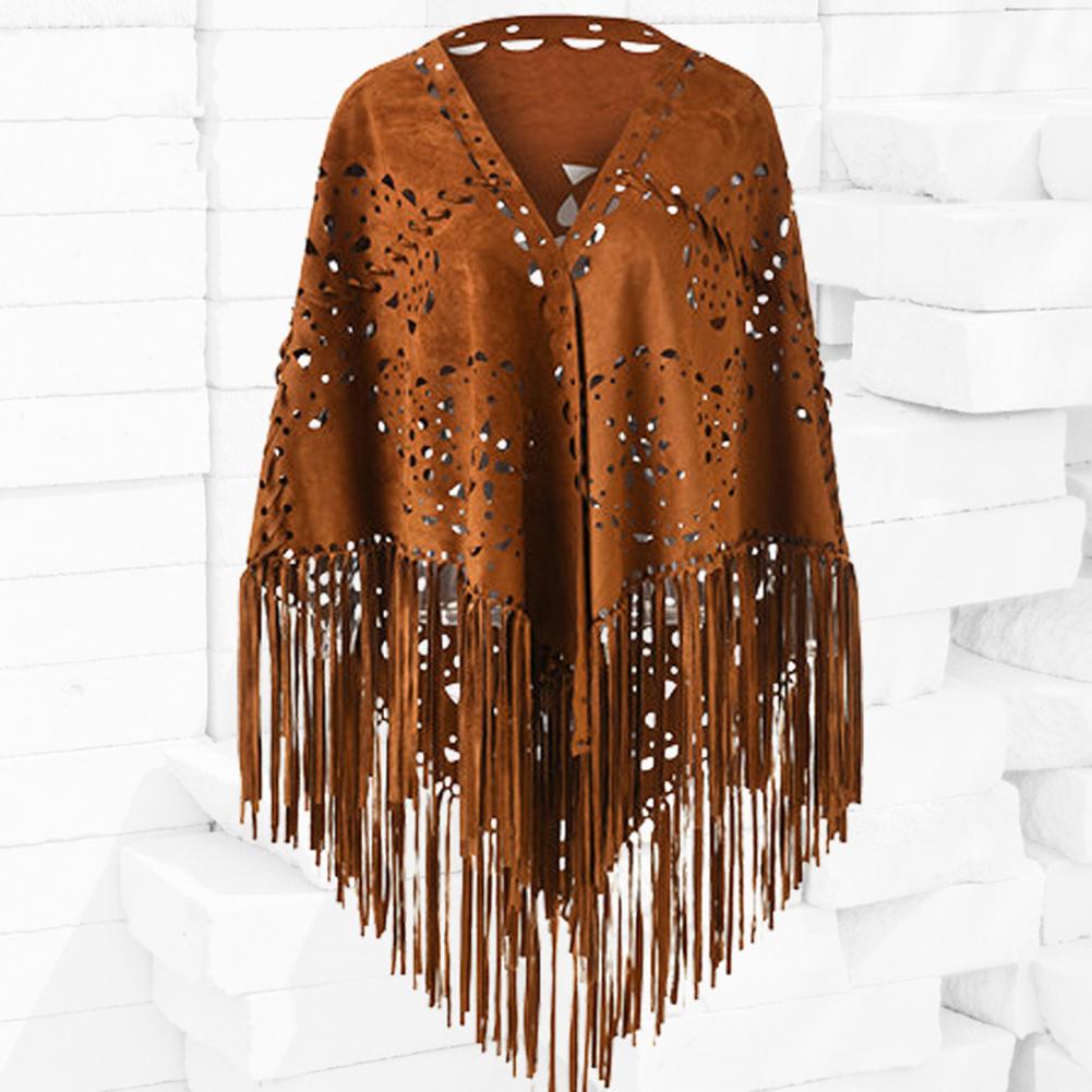 Women'S Fashion Poncho - Nieuw in 2024 effen kleur uitgehold