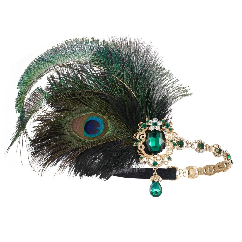 Women'S Fashion Roaring 20S - Jaren '20 Flapper Pauwenveer Hoofdband Brullend