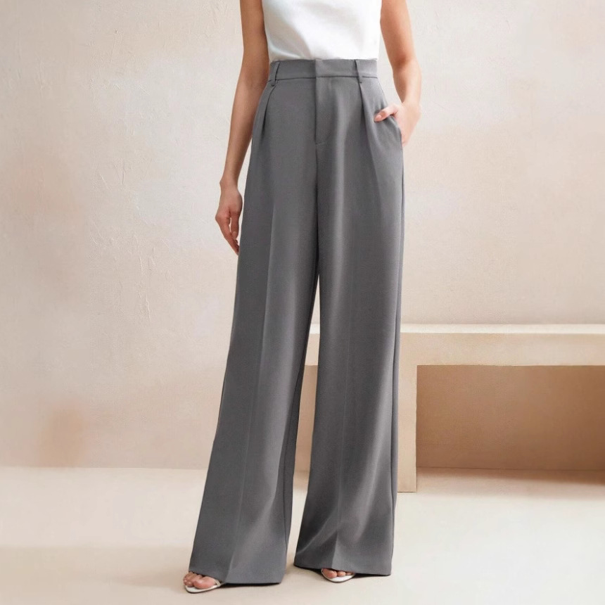 Women'S Fashion Business Casual - Casual wijde broek met hoge taille,