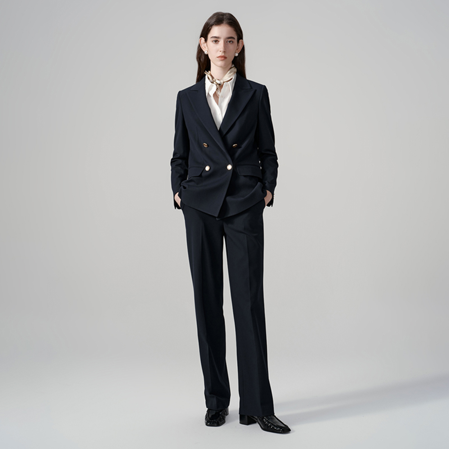 Women'S Fashion Business Casual - Allingentle damesbroekpak klassieke blazer met dubbele