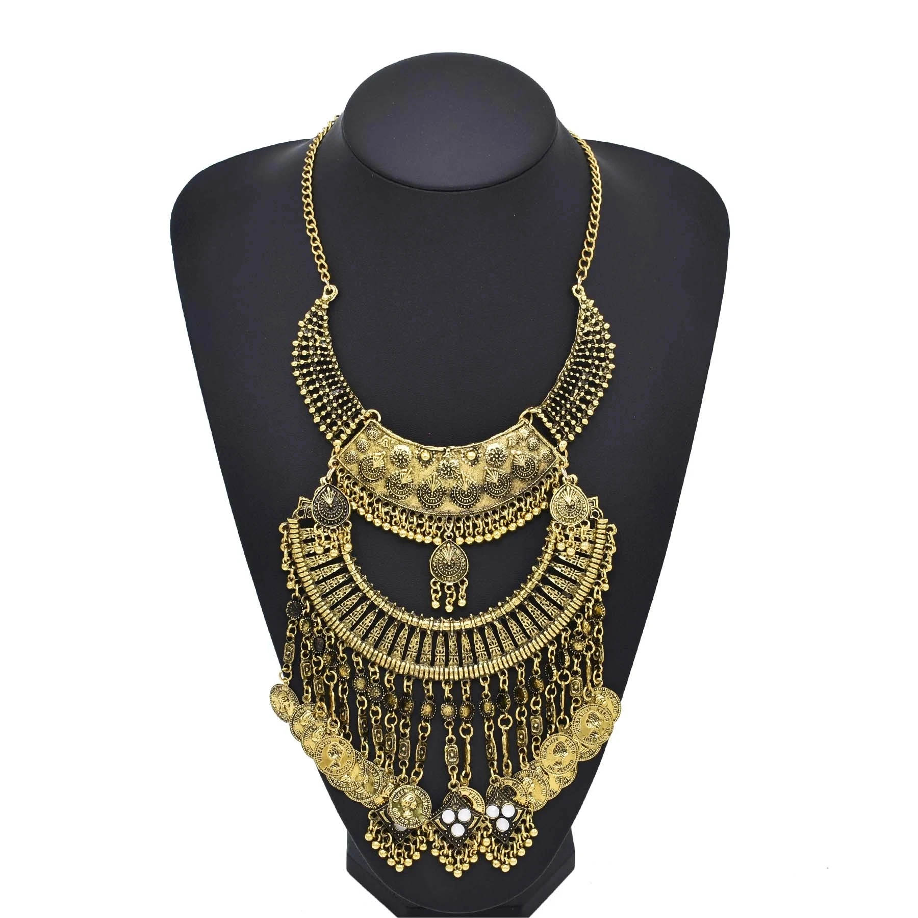 Women Fashion Pakistan - Retro Gouden Zigeuner Afghaanse Munten Bib