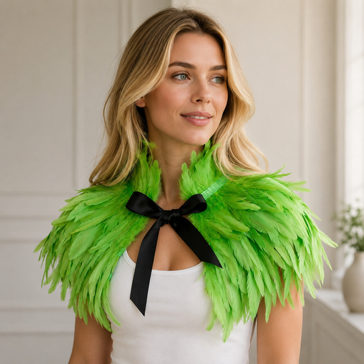 Women'S Fashion Poncho - Veren sjaal cape - Gotische natuurlijke
