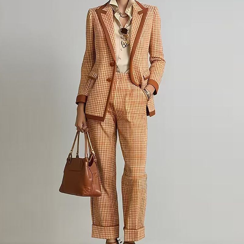 Dames Tweedelig pak met ruitpr - Women'S Fashion Business Casual recensie en prijs