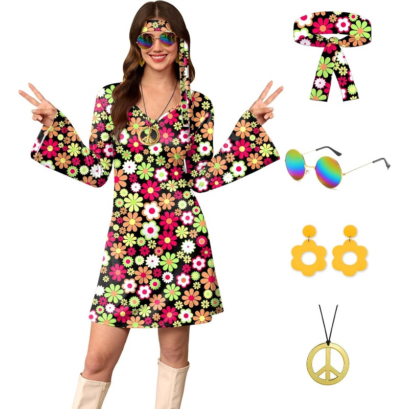 Dames 5-delig Halloween jaren  - Women'S Fashion From The 70S recensie en prijs