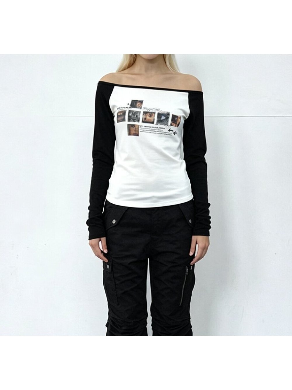 Nieuwe herfst retro punk portr - Off Shoulder Top recensie en prijs
