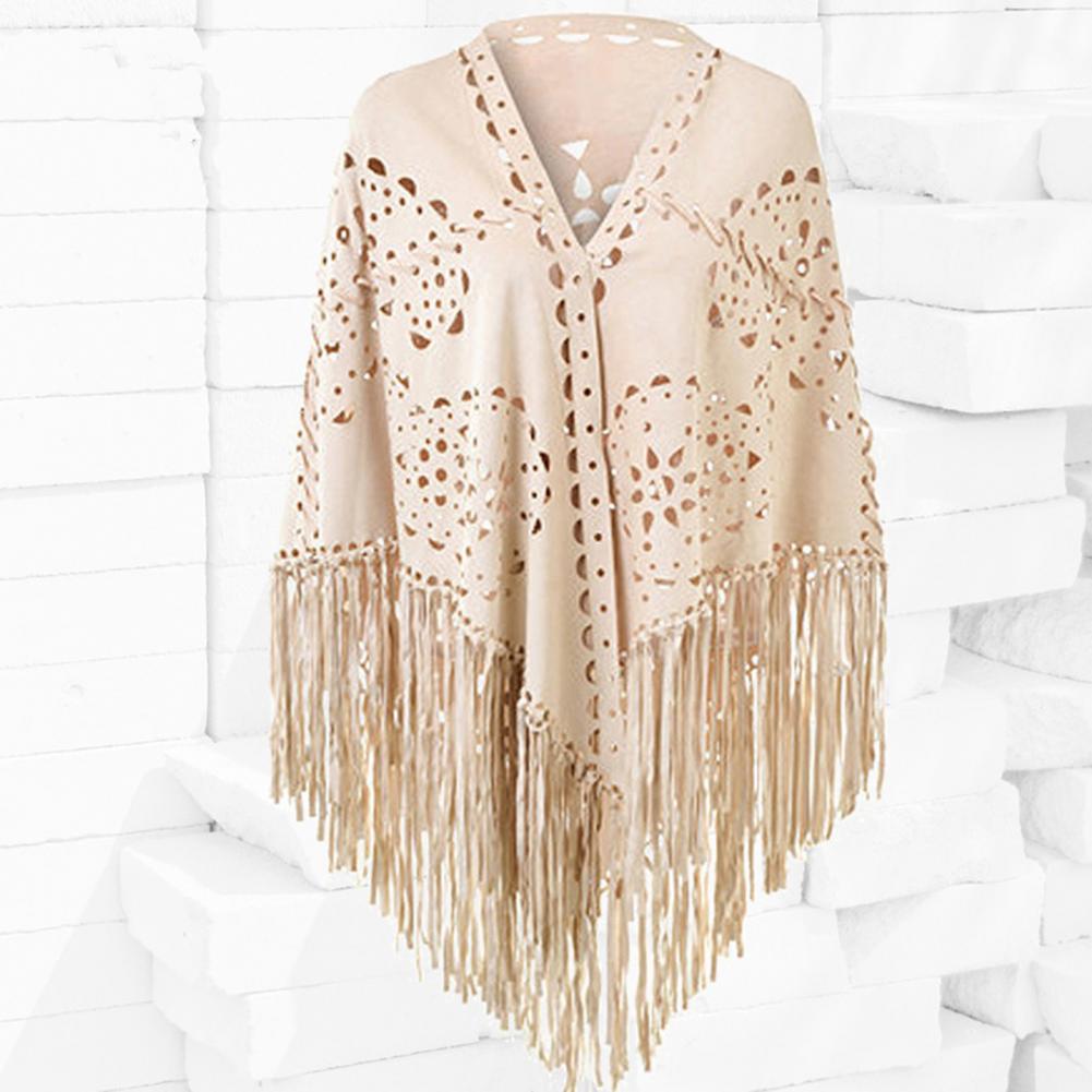 Nieuw in 2024 effen kleur uitg - Women'S Fashion Poncho recensie en prijs