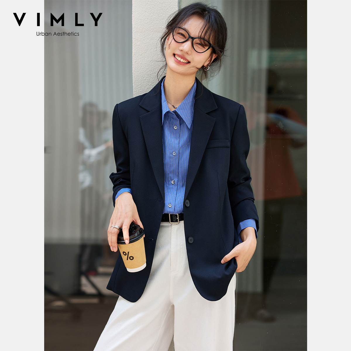 VIMLY Marineblauwe damesjassen - Velvet Blazer Women recensie en prijs