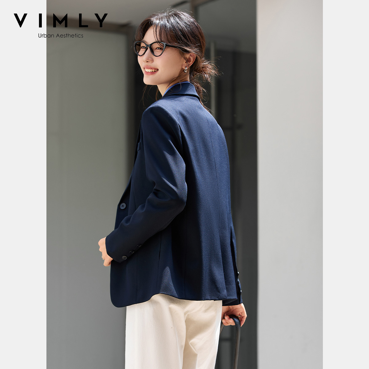 VIMLY Marineblauwe damesjassen - Velvet Blazer Women recensie en prijs