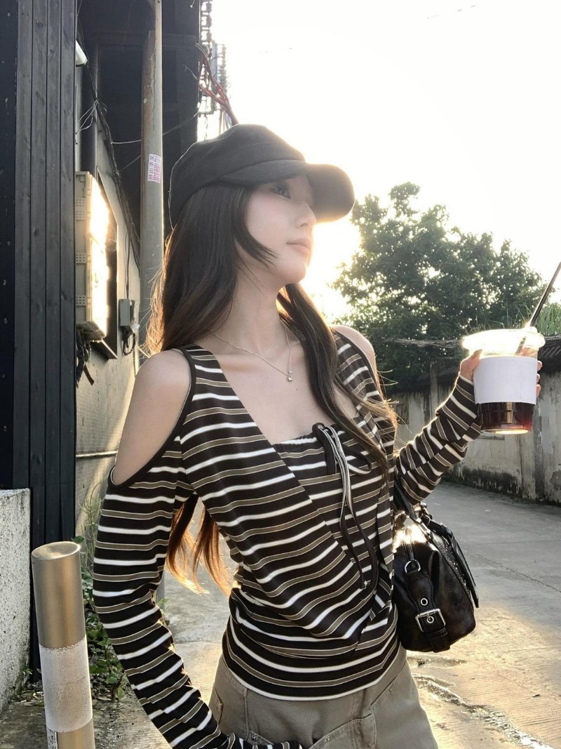 Kimotimo Dames Gestreepte Top  - Off Shoulder Top recensie en prijs