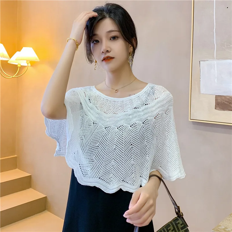 Effen Kleur Hollow Out Poncho  - Women'S Fashion Poncho recensie en prijs
