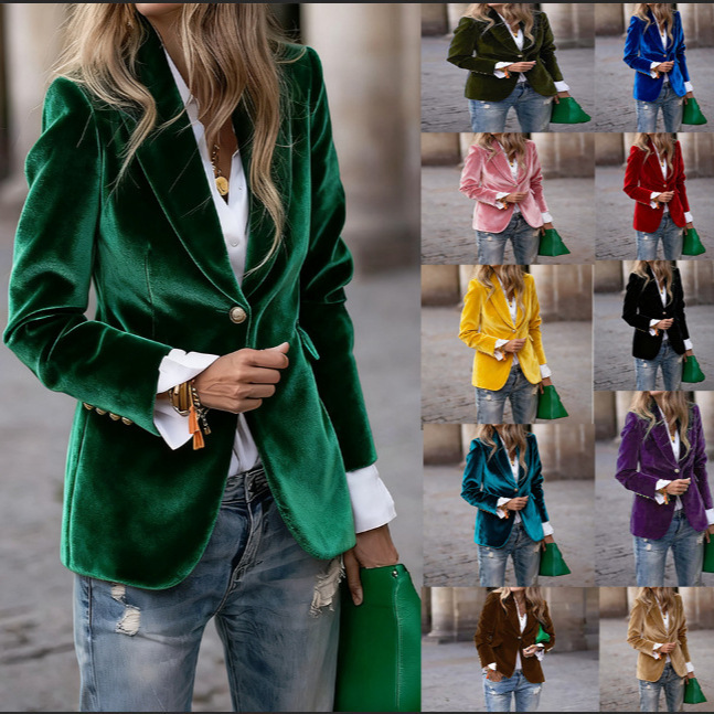Dames fluwelen blazer revers e - Velvet Blazer Women recensie en prijs